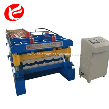 Color glazed tile steel roofing roll forming machine